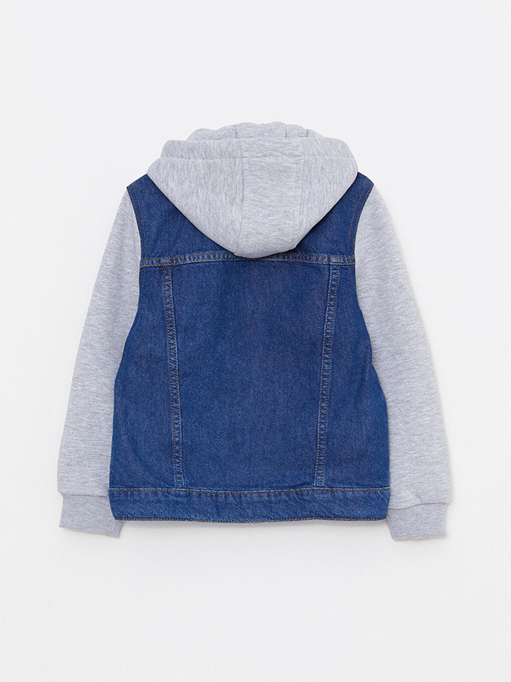 İndigo Kapüşonlu Erkek Çocuk Jean Ceket-1