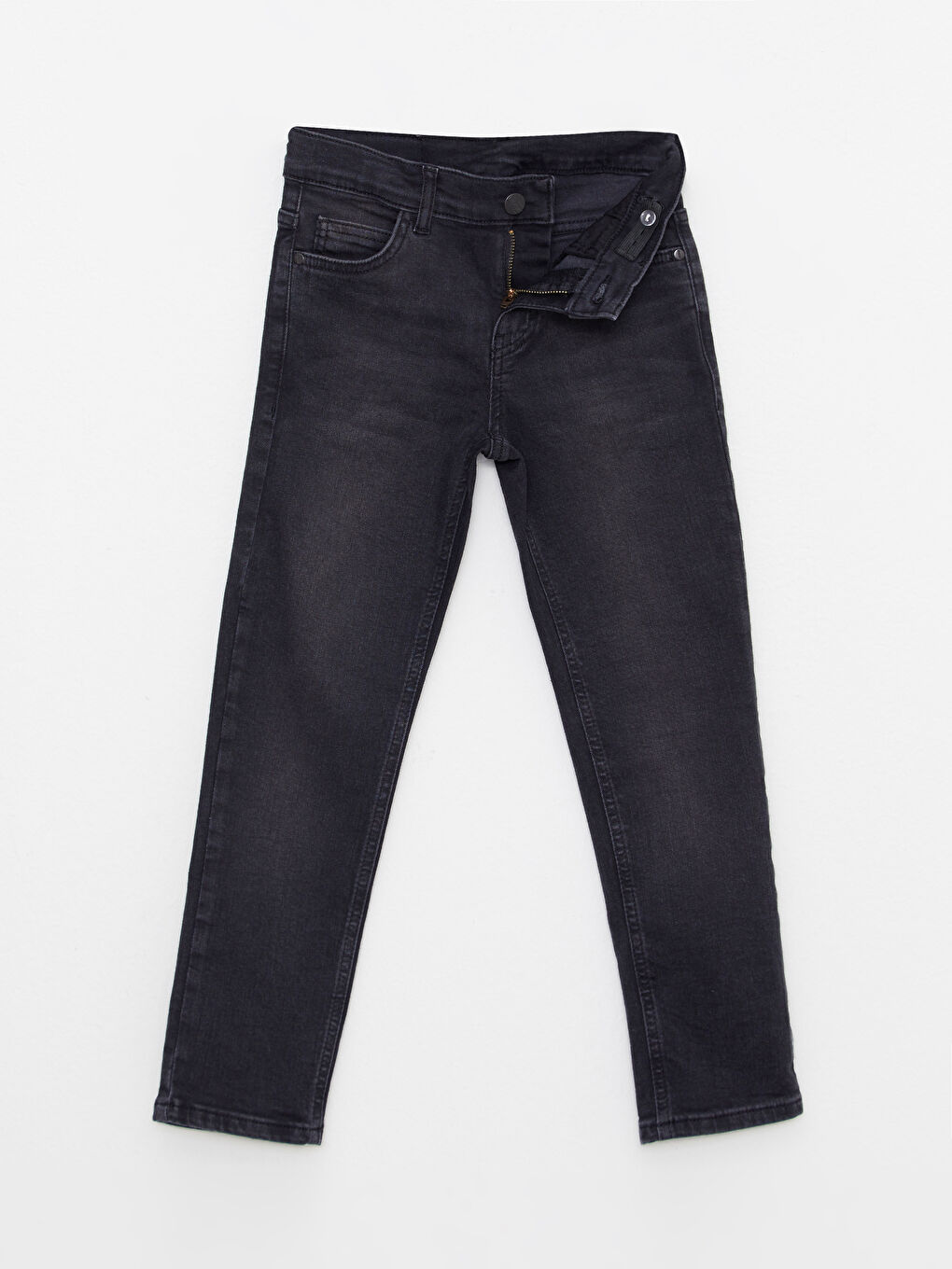 Siyah Slim Fit Erkek Çocuk Jean Pantolon-1