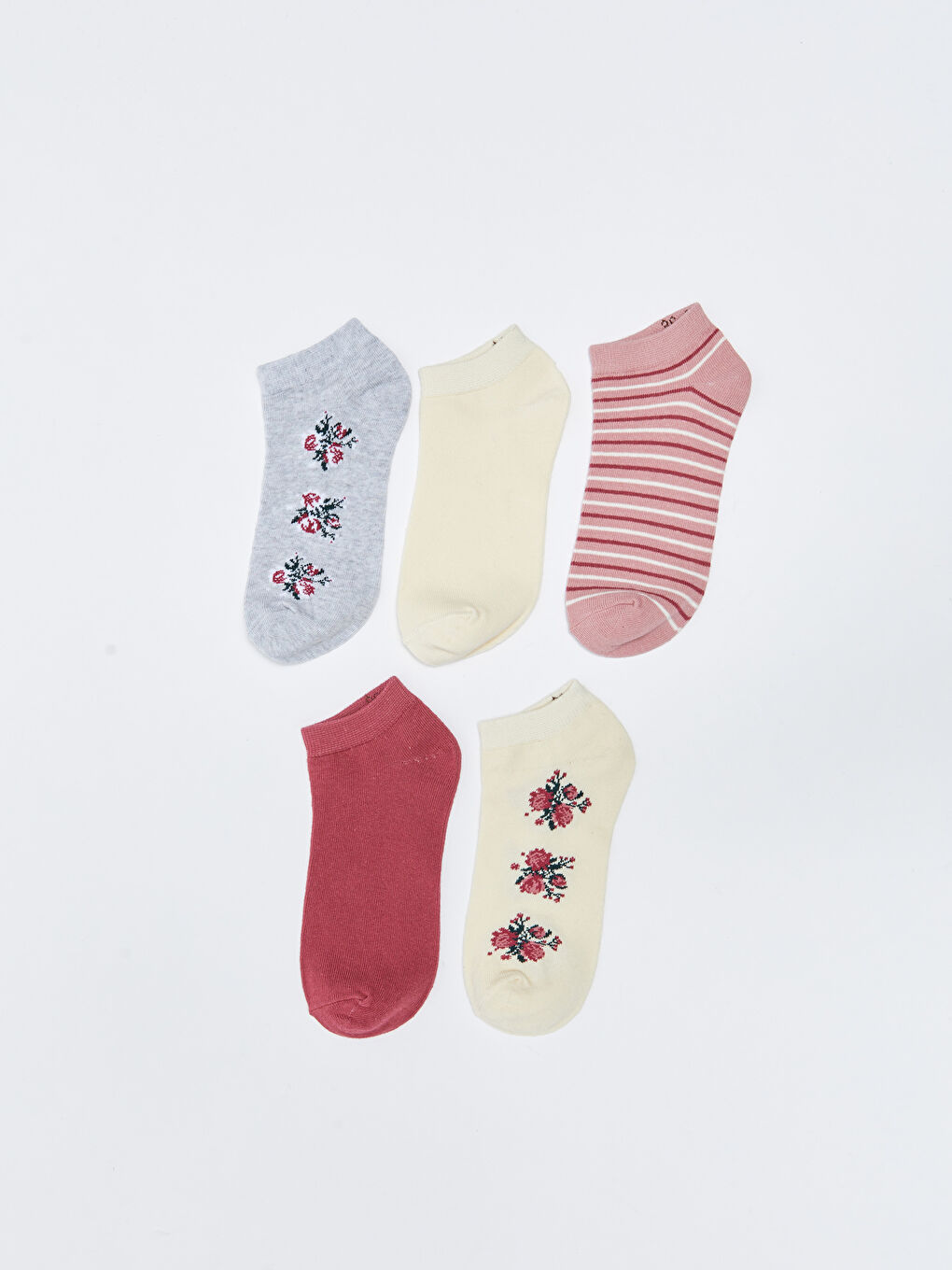 Șosete Sport Scurte Pentru Femei Cu Model, Pachet de 5-1