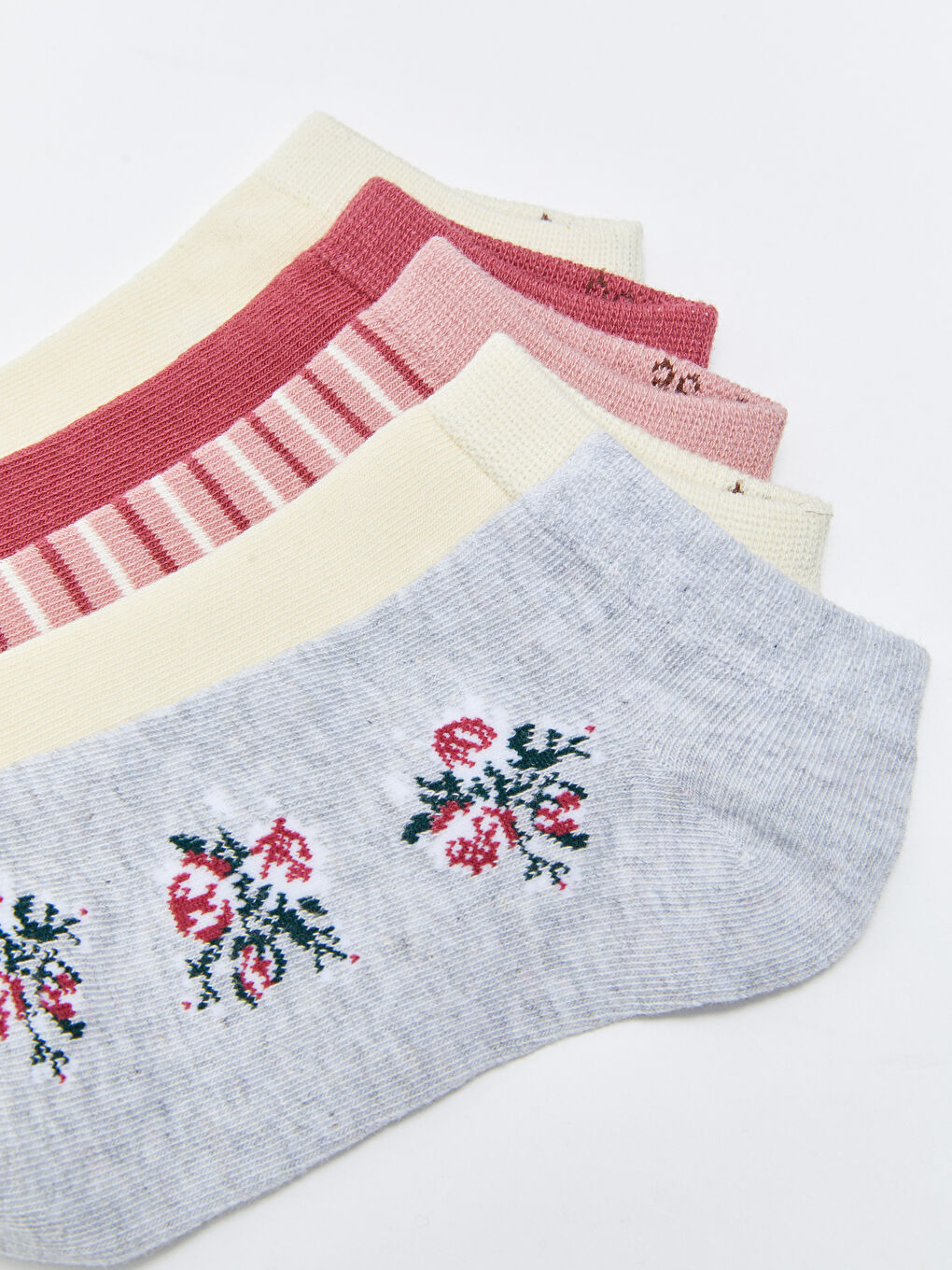 Șosete Sport Scurte Pentru Femei Cu Model, Pachet de 5-2