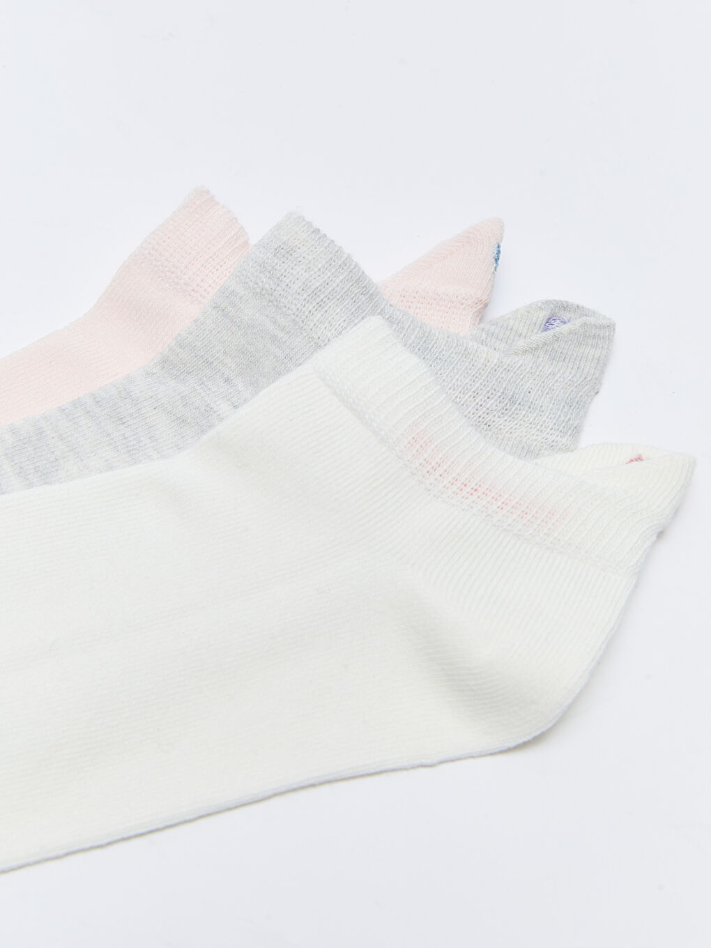 Ekru Baskılı Kadın Patik Çorap 3'lü-2