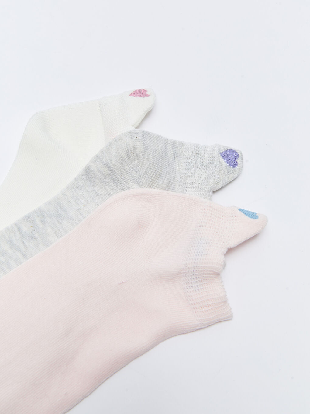 Ekru Baskılı Kadın Patik Çorap 3'lü-3
