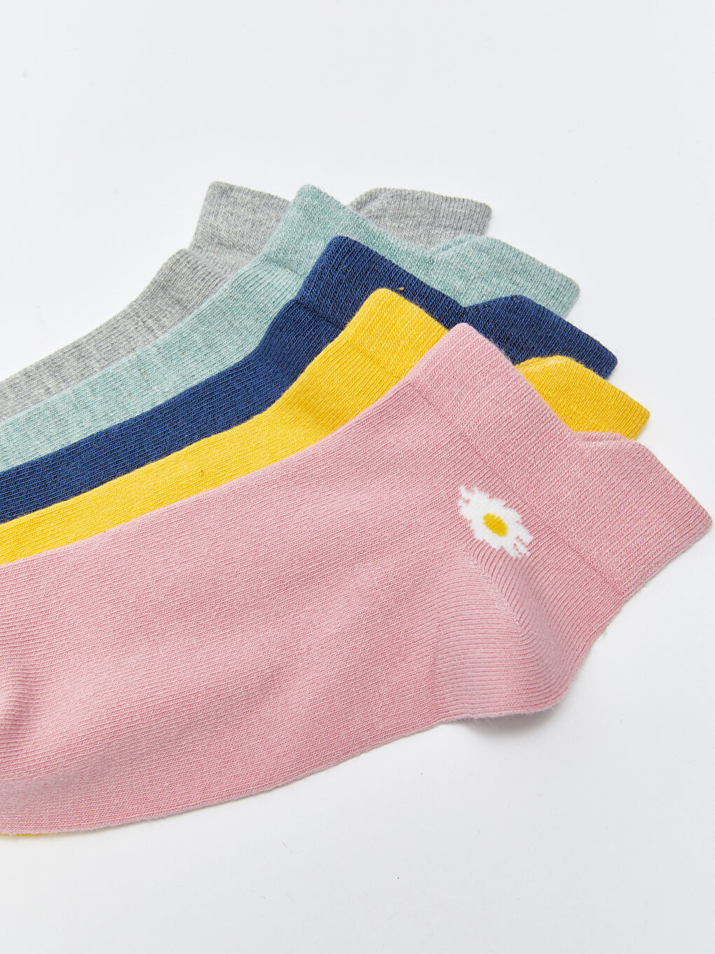 Lila Baskılı Kadın Patik Çorap 5'li-2