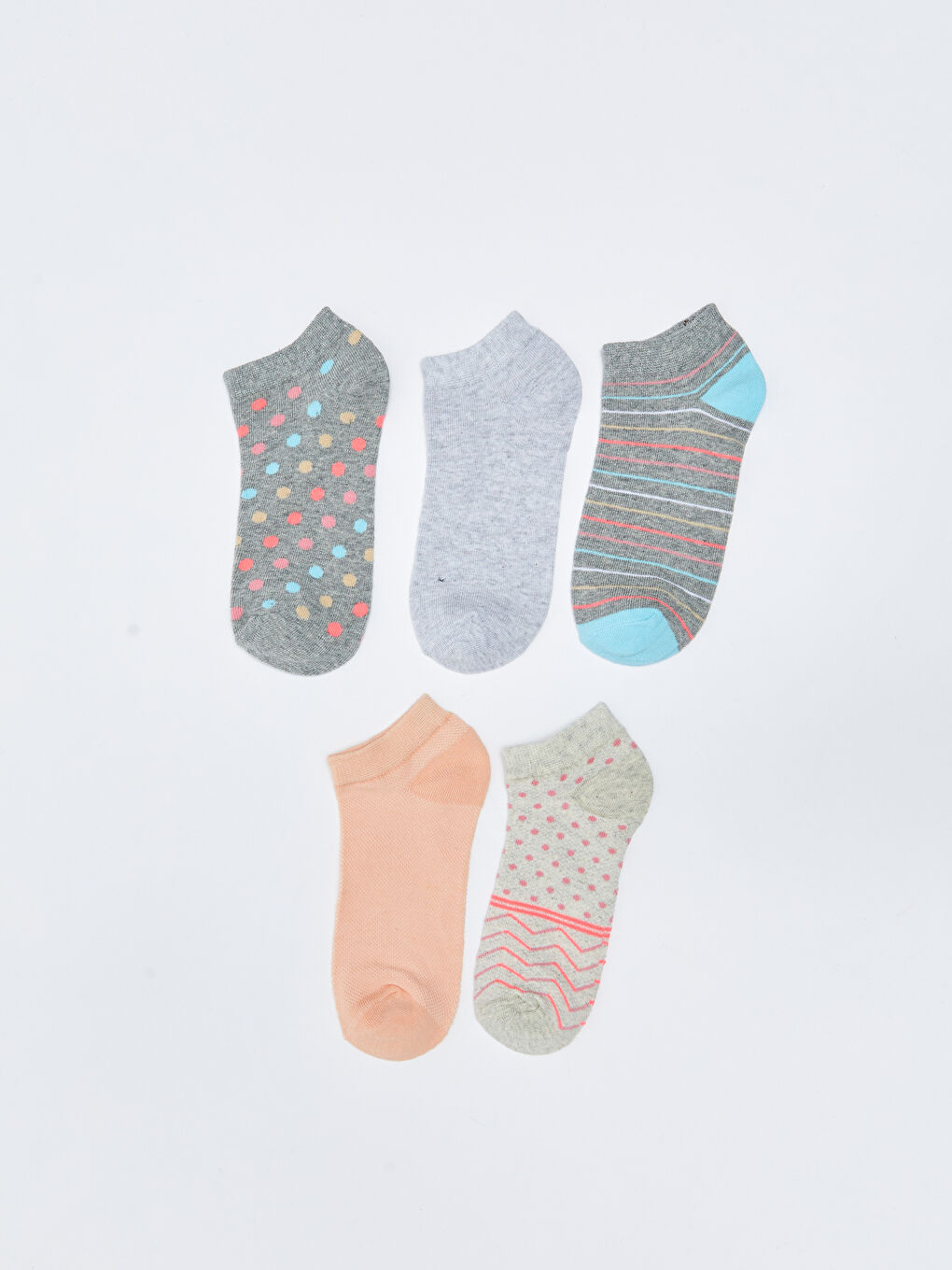 LCW DREAM Gemusterte Sneaker-Socken für Damen 5er-Pack -W21036Z8-LAL
