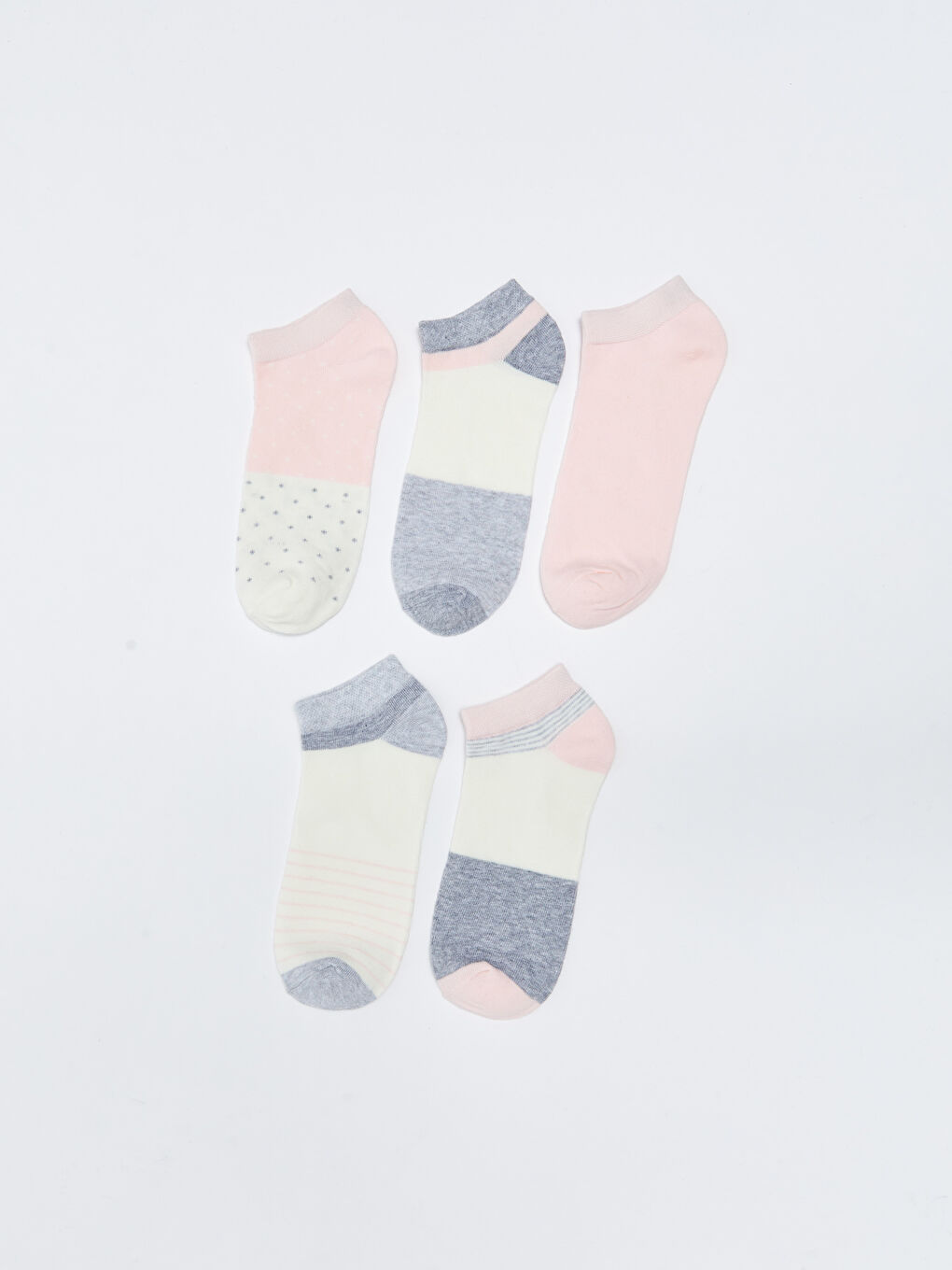LCW DREAM Farbblock Damen Sneaker-Socken 5er-Pack -W21044Z8-FRA