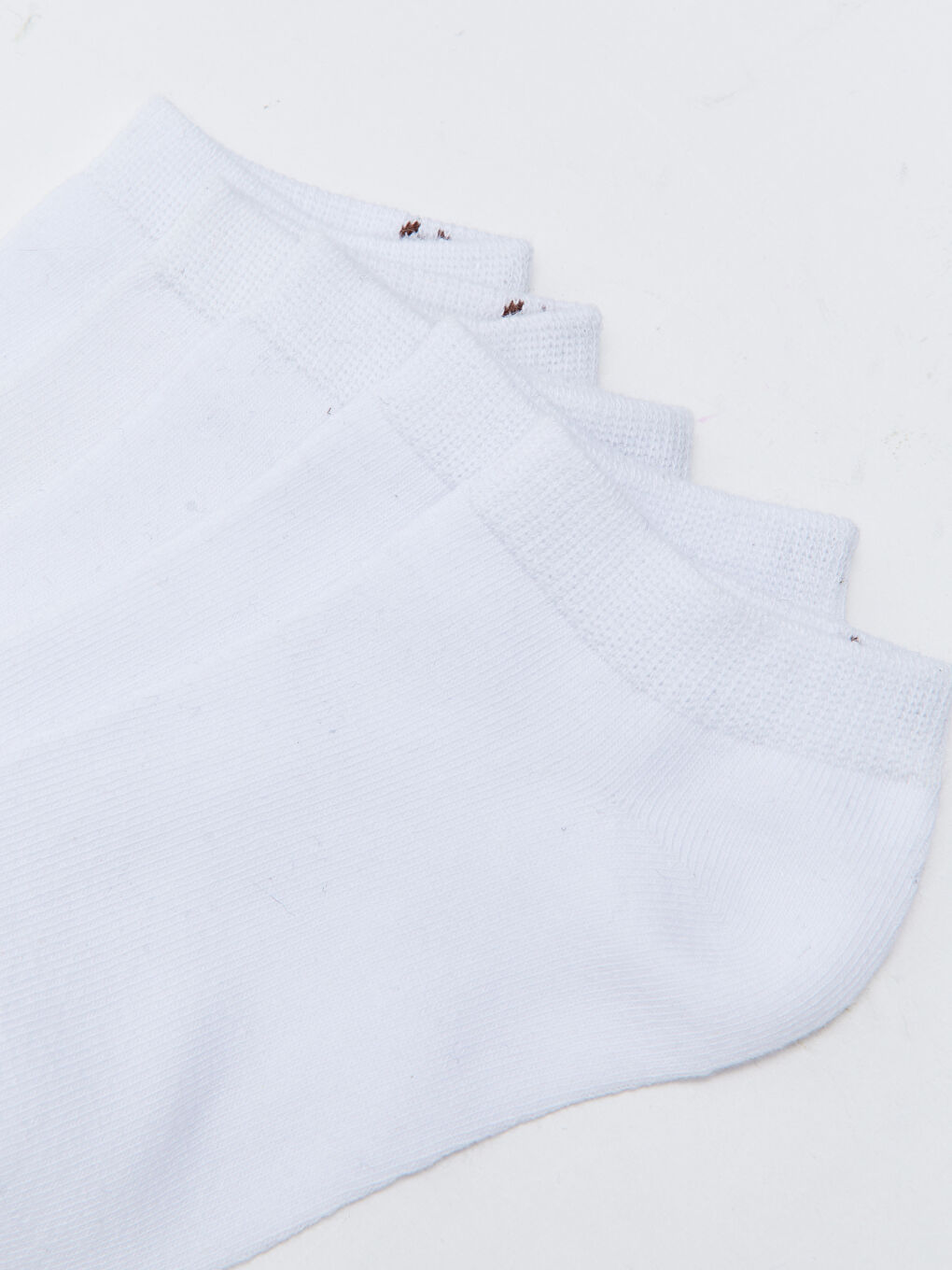 Beyaz Kadın Düz Patik Çorap 5'li-2
