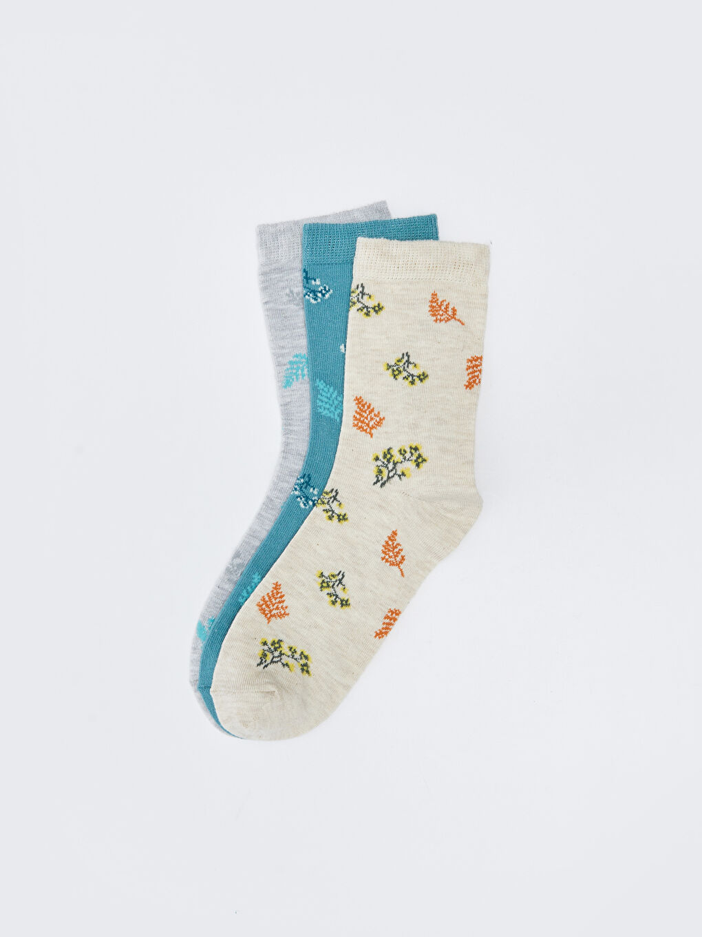 Bej Desenli Kadın Soket Çorap 3'lü