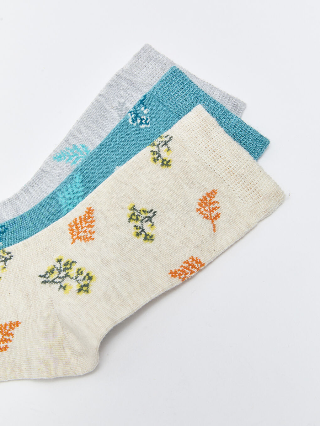 Bej Desenli Kadın Soket Çorap 3'lü-2