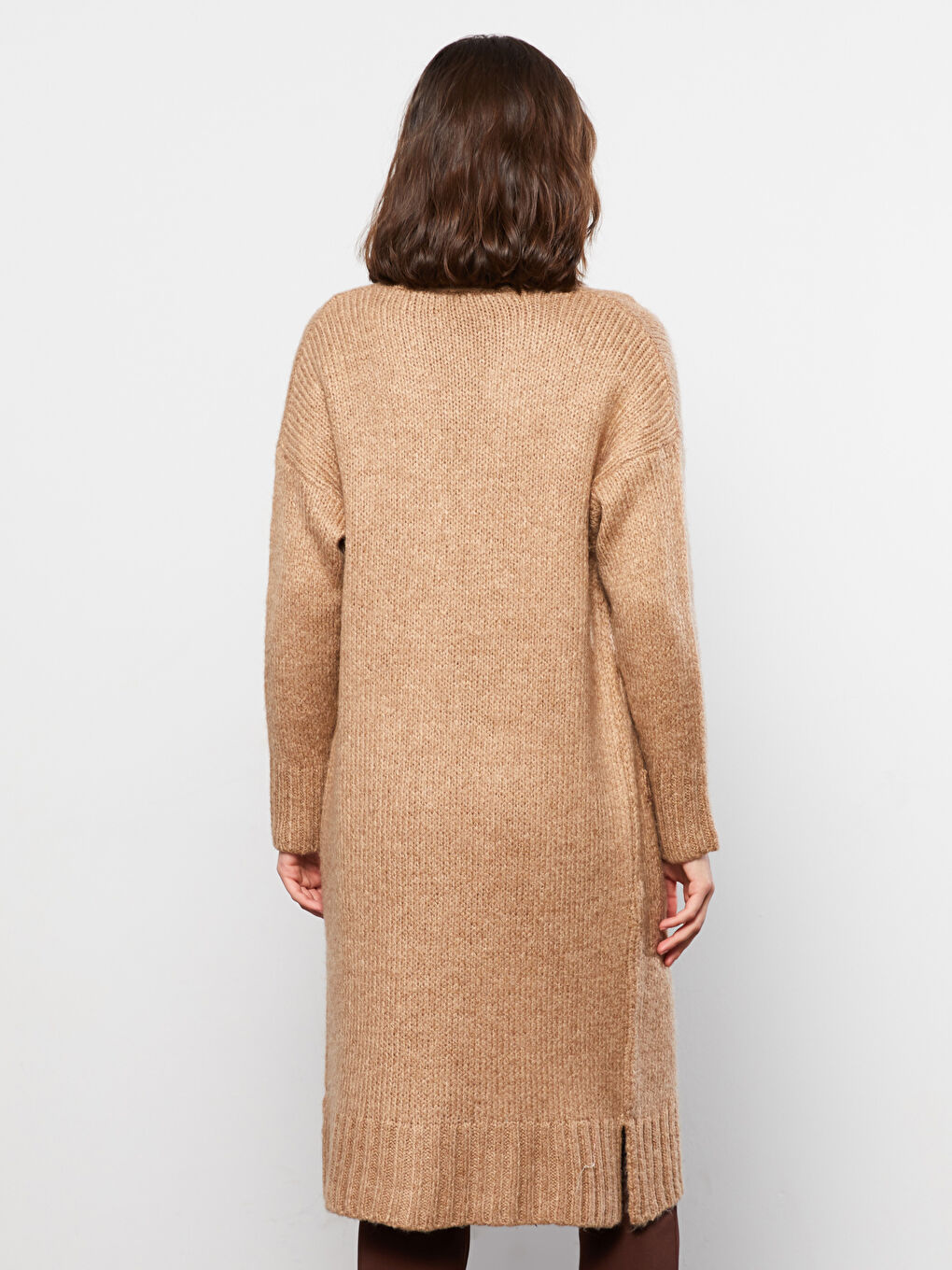 كارديجان تريكو للسيدات بياقة شال وكم طويل بتفاصيل جيوب-4