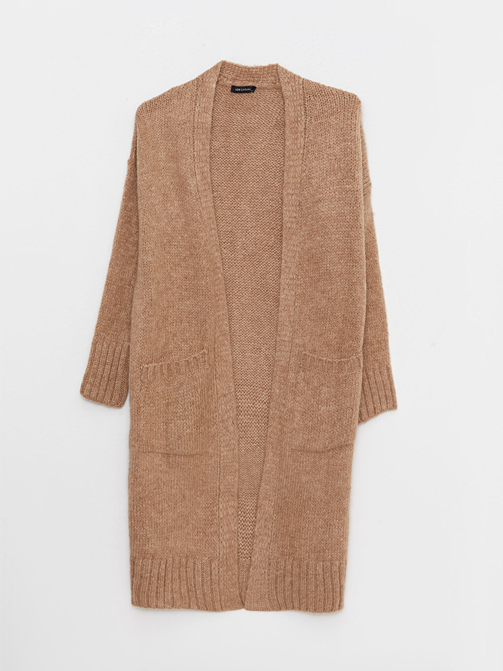 كارديجان تريكو للسيدات بياقة شال وكم طويل بتفاصيل جيوب-5