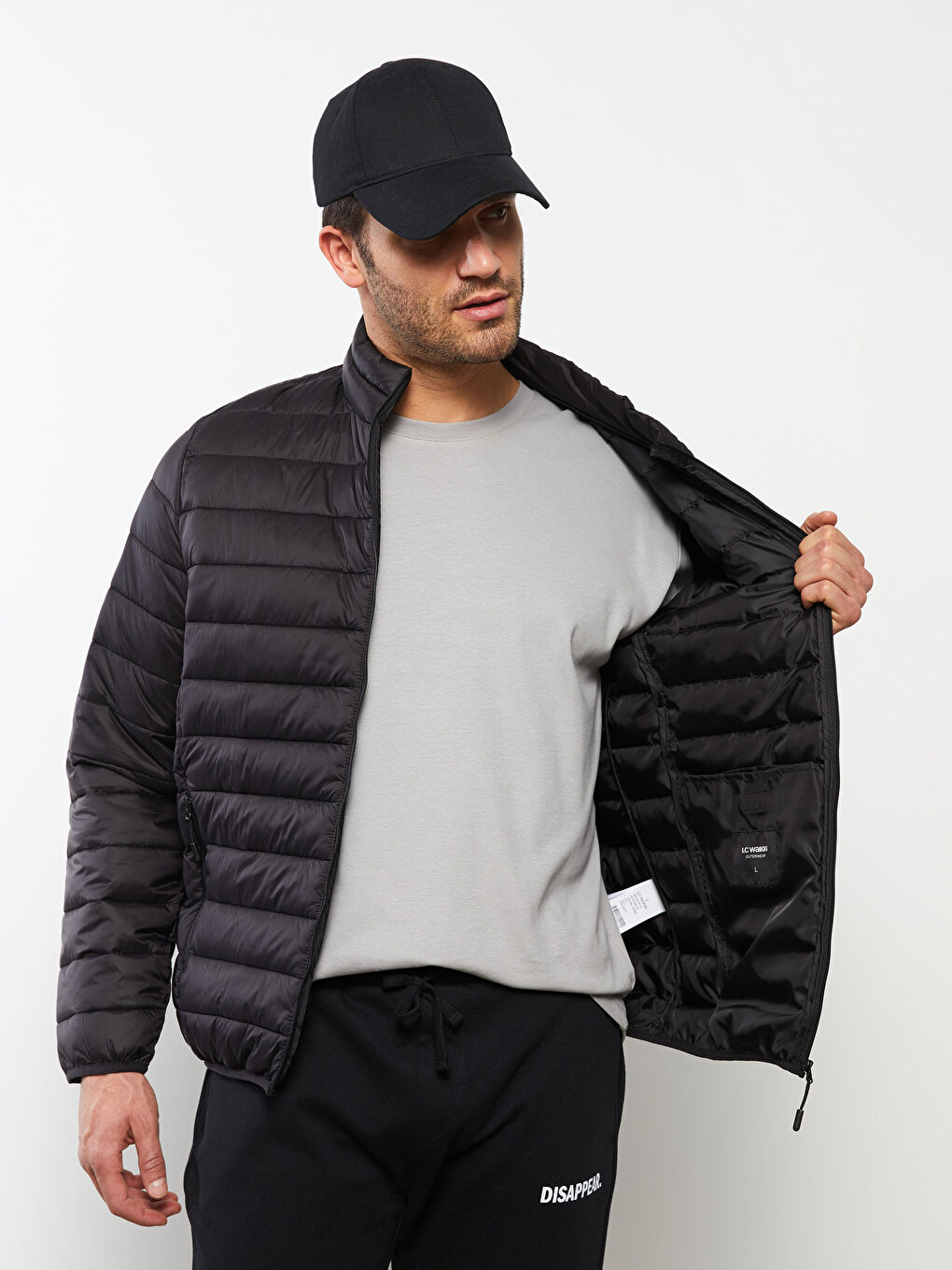 Standard Fit Funnel Neck Men's Puffer Coat-2