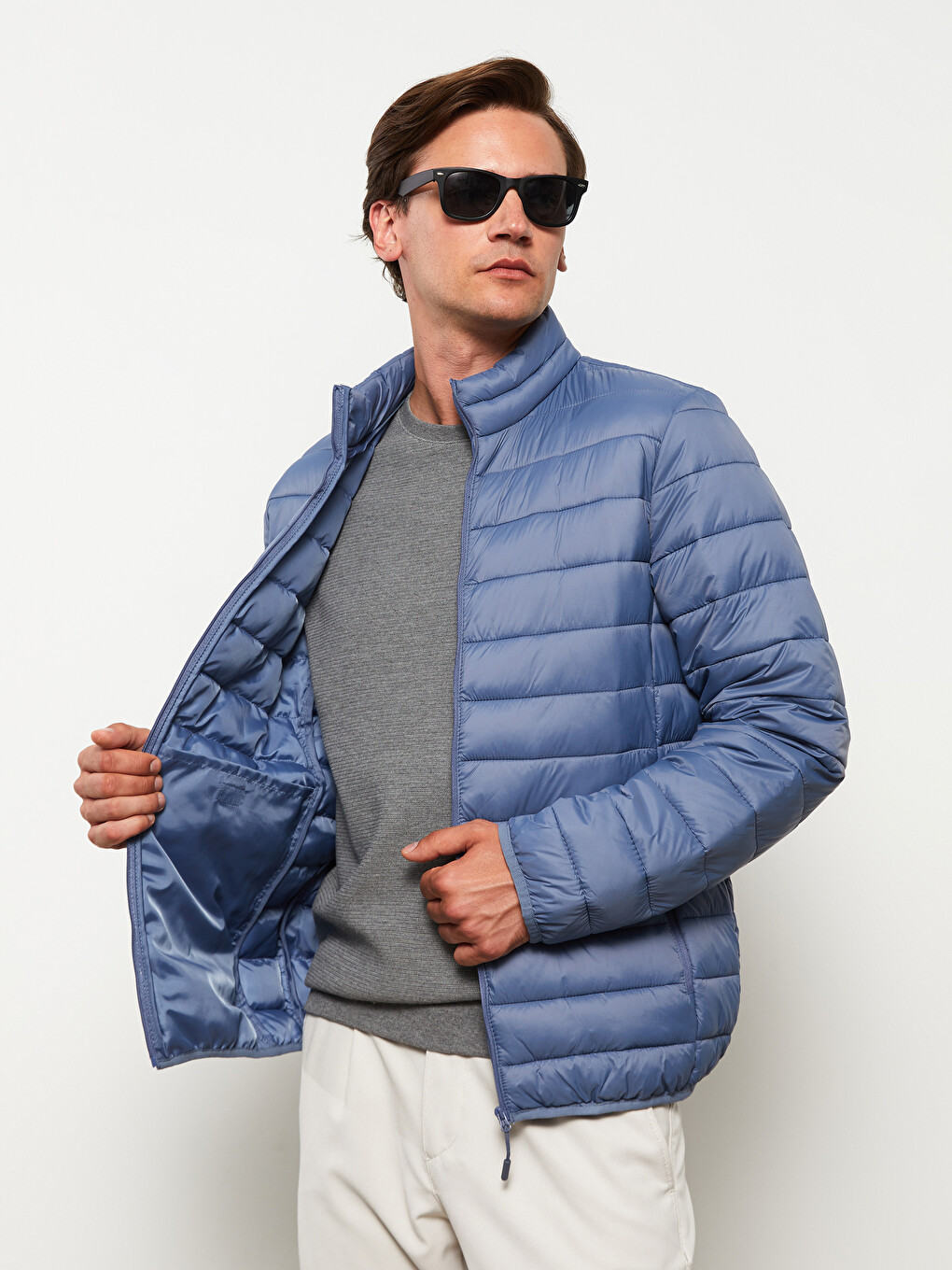 Standard Fit Funnel Neck Men's Puffer Coat-3