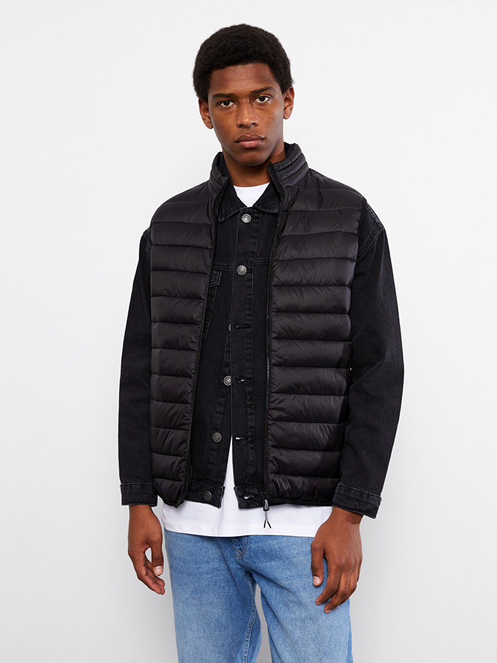 LCWAIKIKI Classic Standard Fit Funnel Neck Men's Puffer Gilet -W21077Z8-CVL