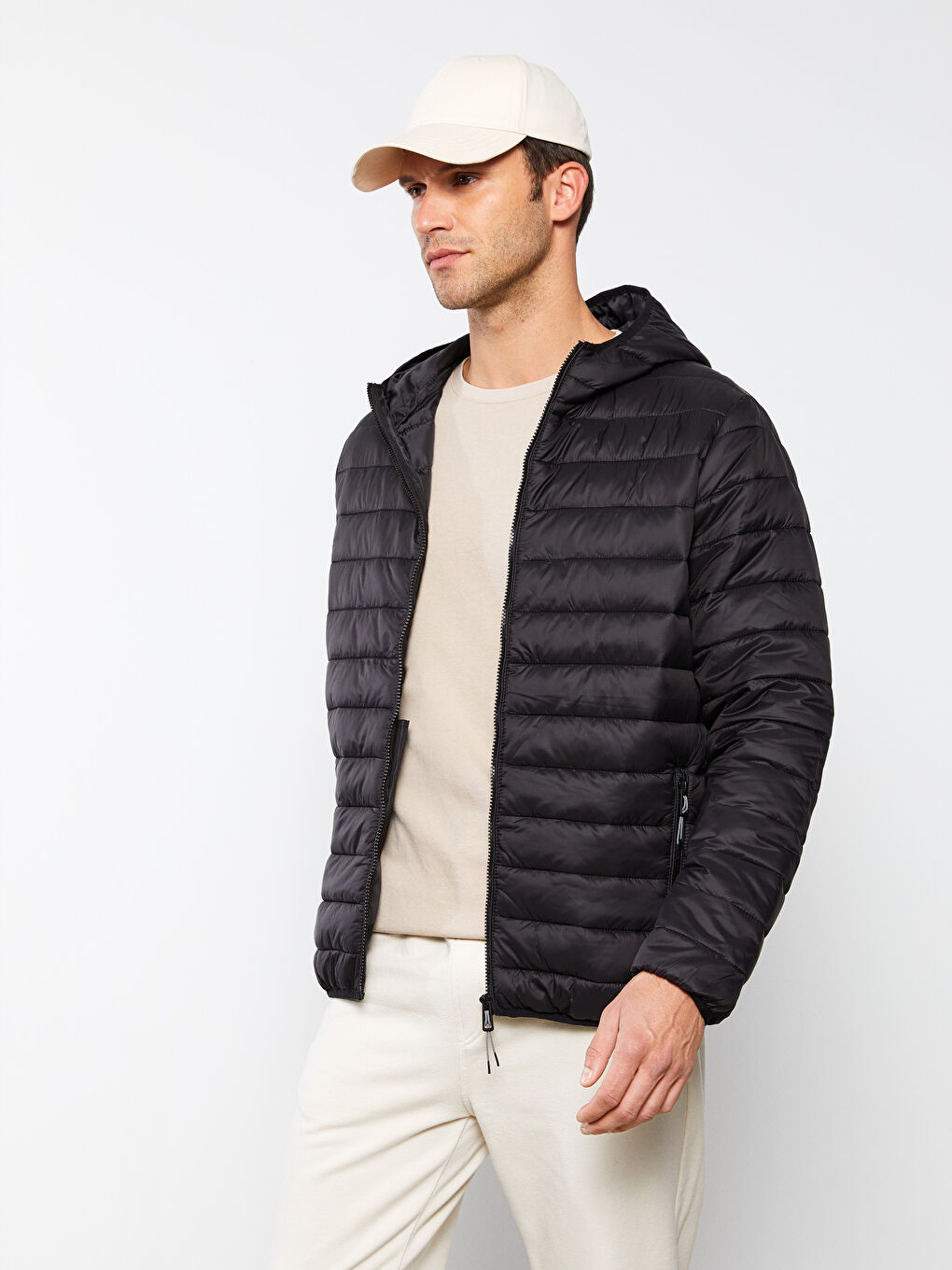 Manteau Bouffant à Capuche Coupe Standard pour Hommes