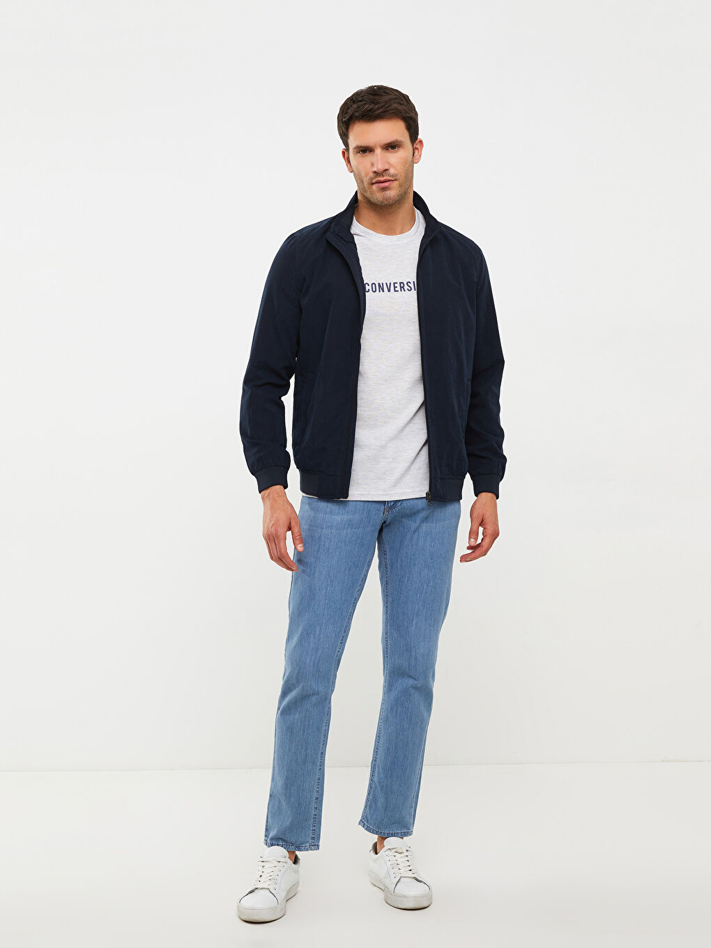 Standard Fit Funnel Neck Men's Coat-1