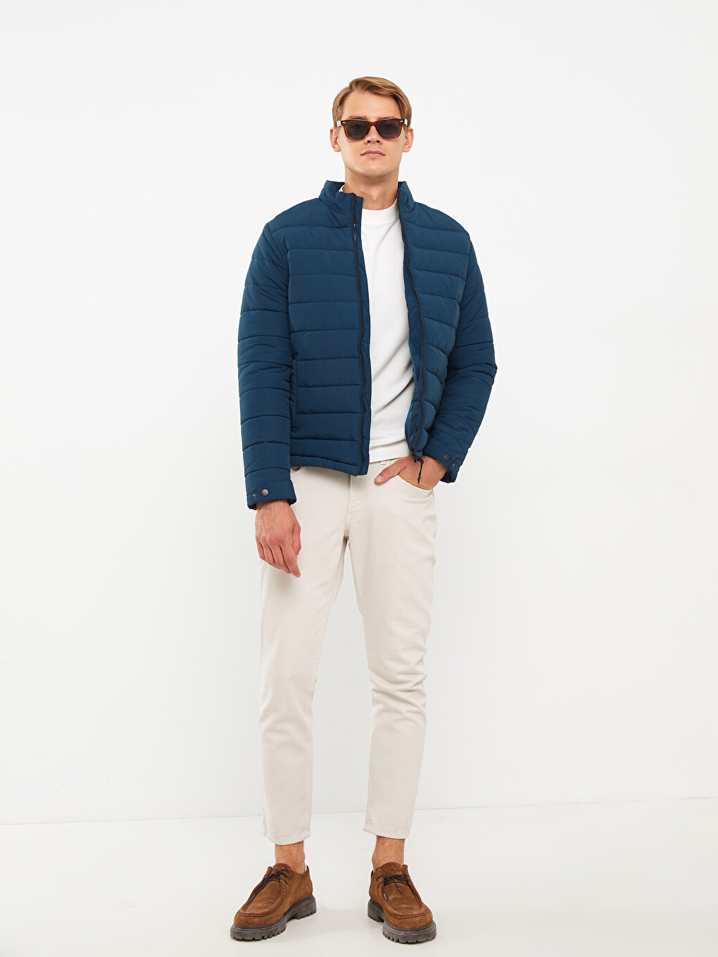 Standard Fit Funnel Neck Men's Puffer Coat