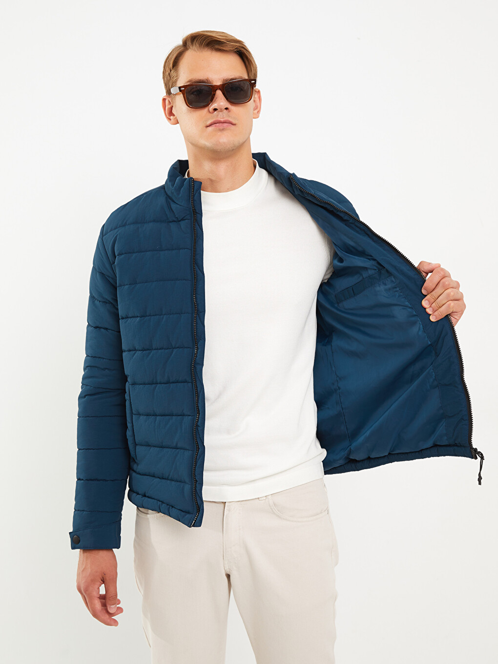 Standard Fit Funnel Neck Men's Puffer Coat-2