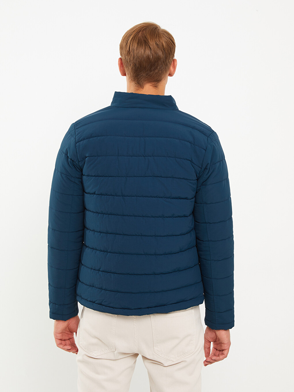 Standard Fit Funnel Neck Men's Puffer Coat-4