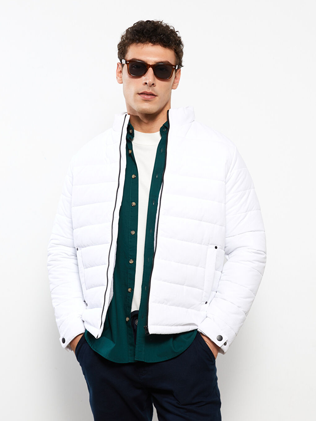 Standard Fit Funnel Neck Men's Puffer Coat