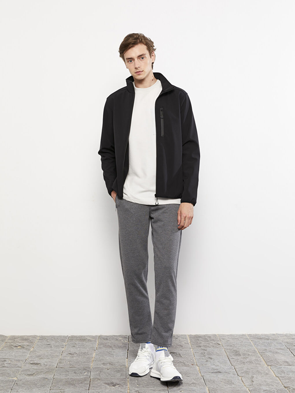 Manteau pour Hommes à Col Cheminée Coupe Régulière