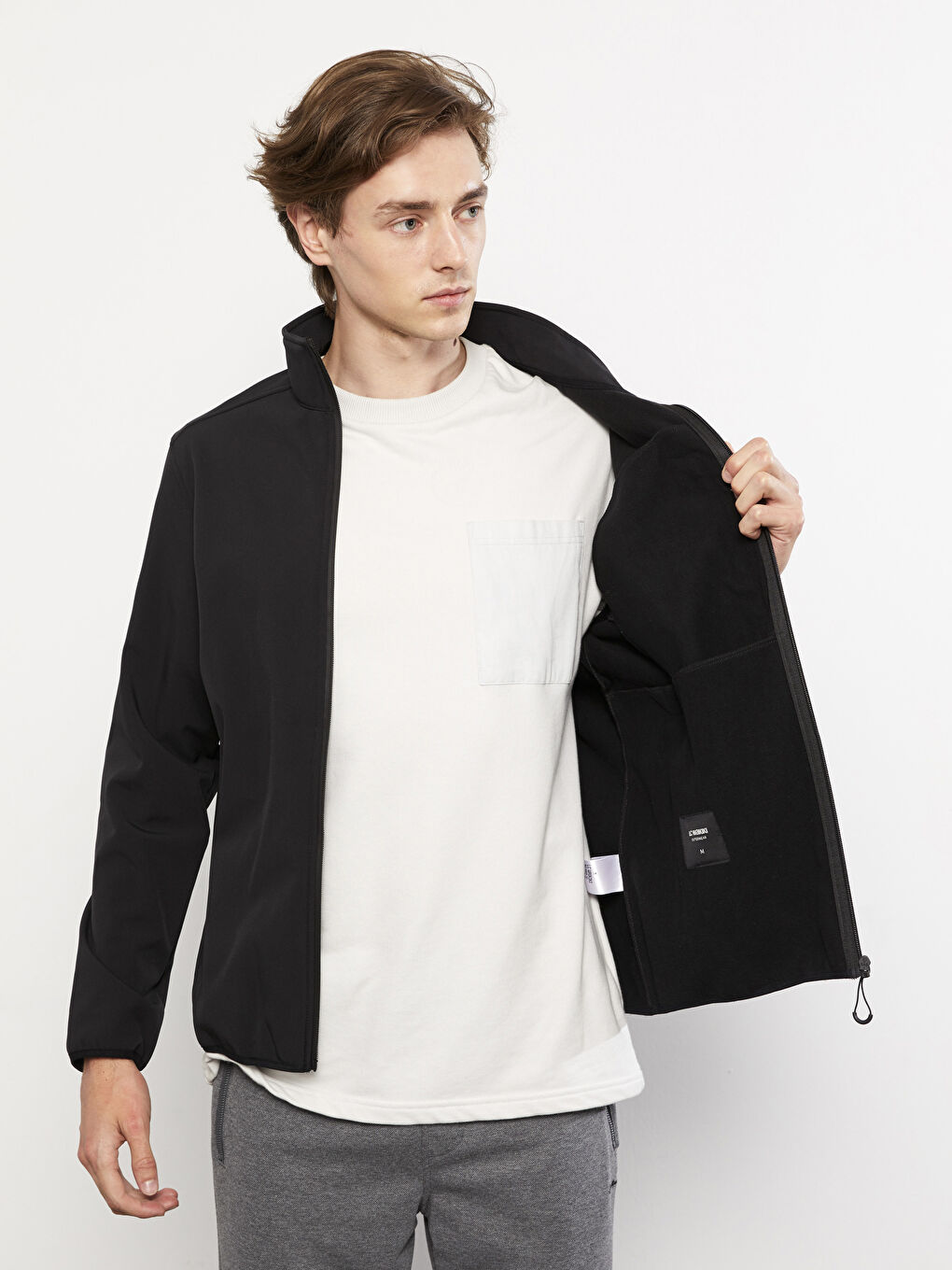Manteau pour Hommes à Col Cheminée Coupe Régulière-2