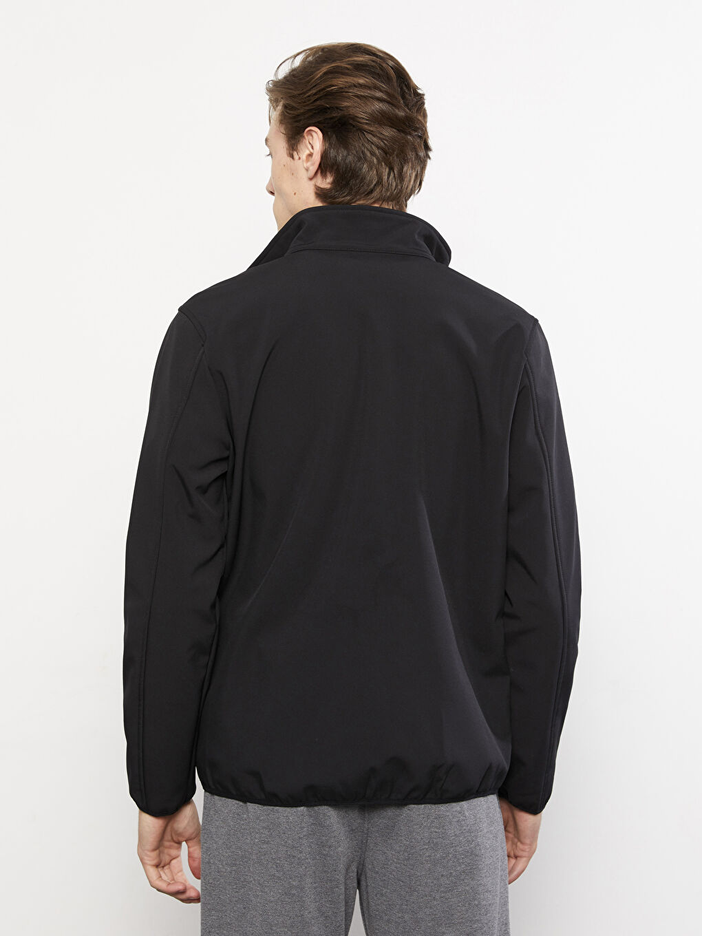 Manteau pour Hommes à Col Cheminée Coupe Régulière-4