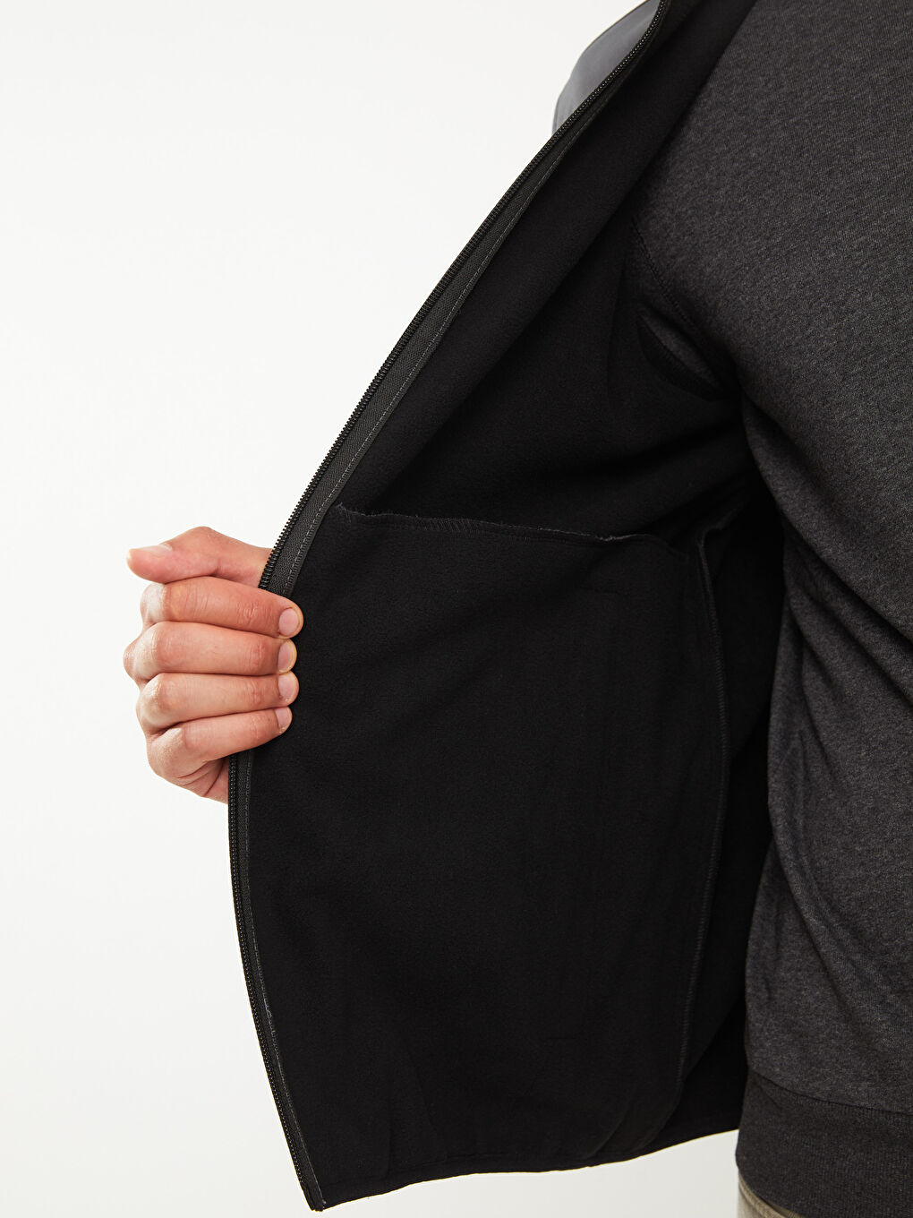 Manteau pour Hommes à Col Cheminée Coupe Régulière-1
