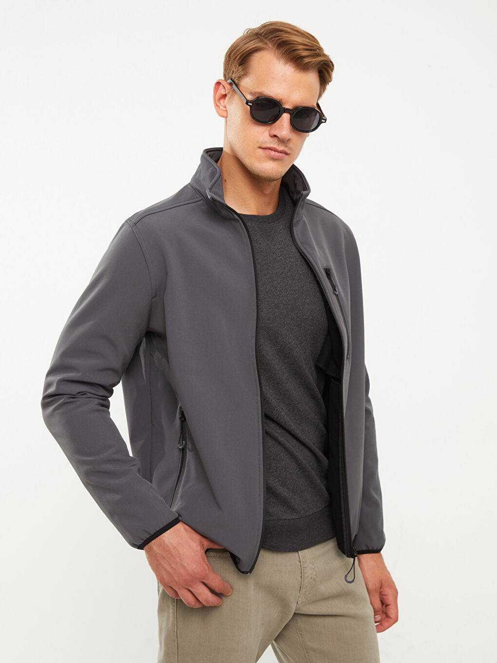 Manteau pour Hommes à Col Cheminée Coupe Régulière-2