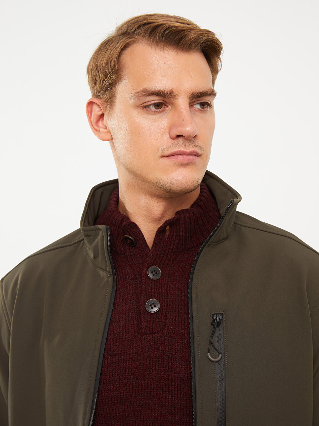 Palton Standard Fit cu Guler tip pâlnie pentru Bărbați-2