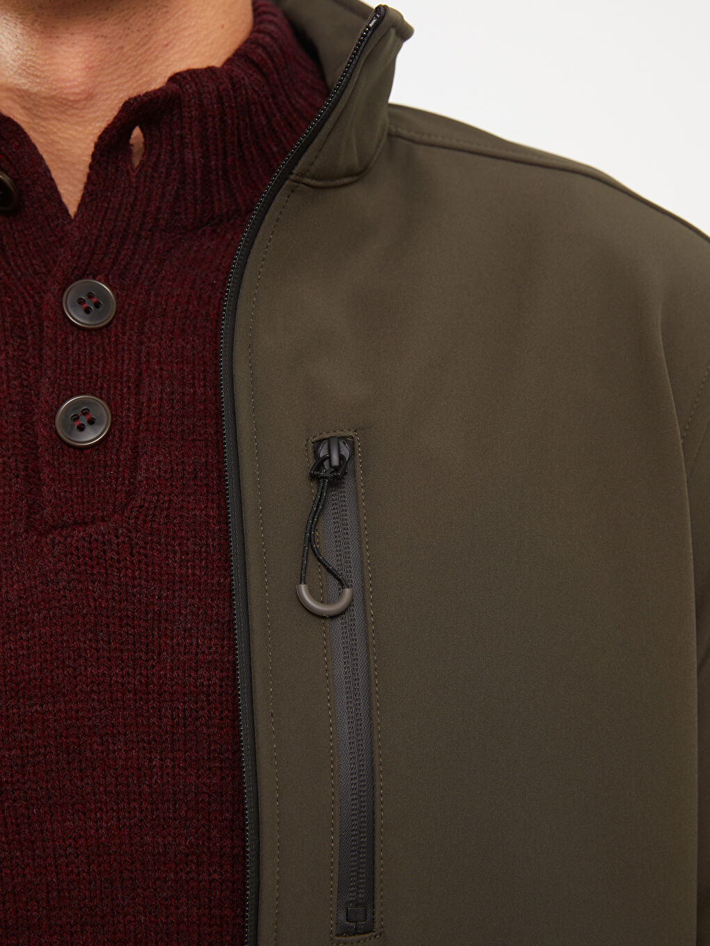 Palton Standard Fit cu Guler tip pâlnie pentru Bărbați-3