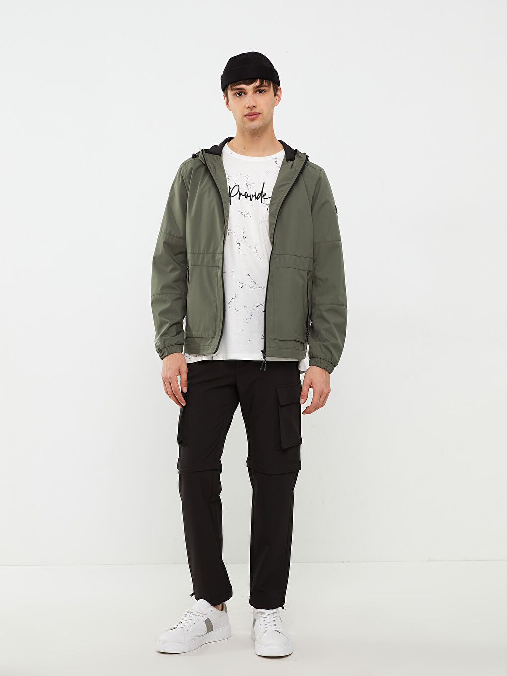 Standard Fit Hooded Thin Men's Raincoat -W21087Z8-J1Y