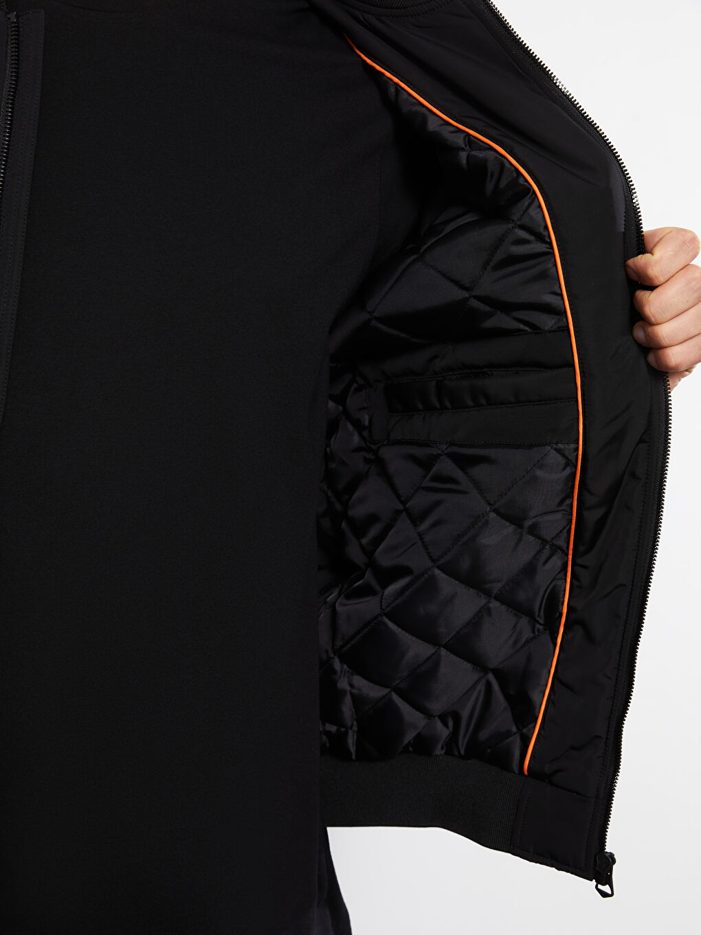 Relaxed Fit College Collar Bomber Men's Coat-3