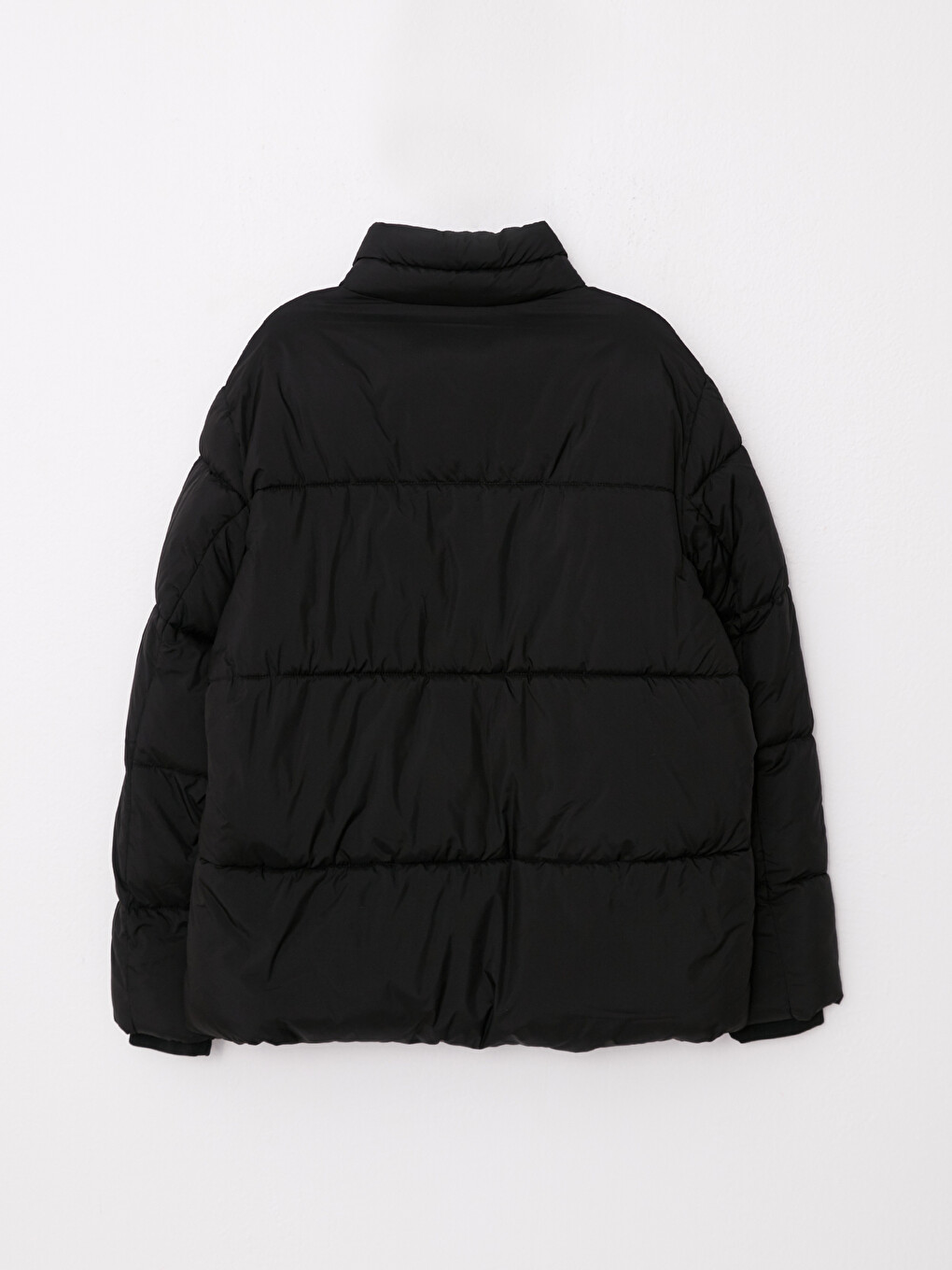 Pallto Puffer Me Prerje Të Relaksuar Me Jakë Të Ngritur Për Burra-7