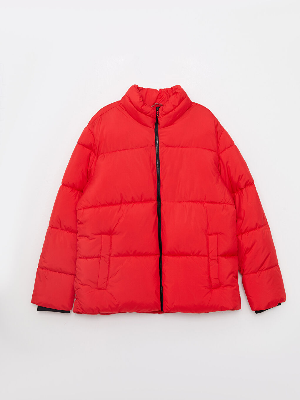 Relaxed Fit Funnel Neck Men's Puffer Coat-5
