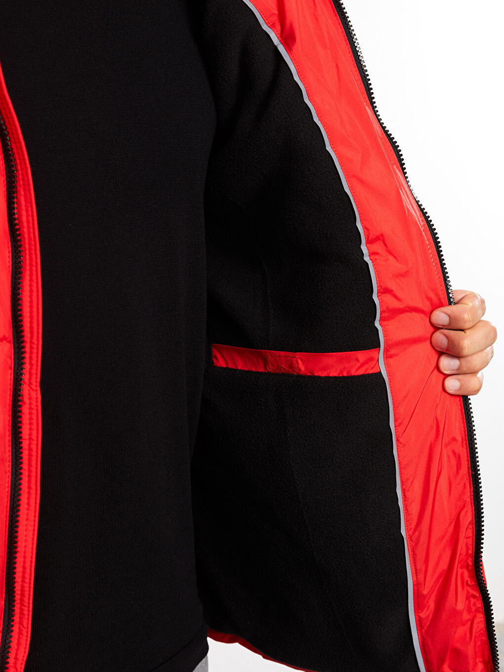 Relaxed Fit Funnel Neck Men's Puffer Coat-3
