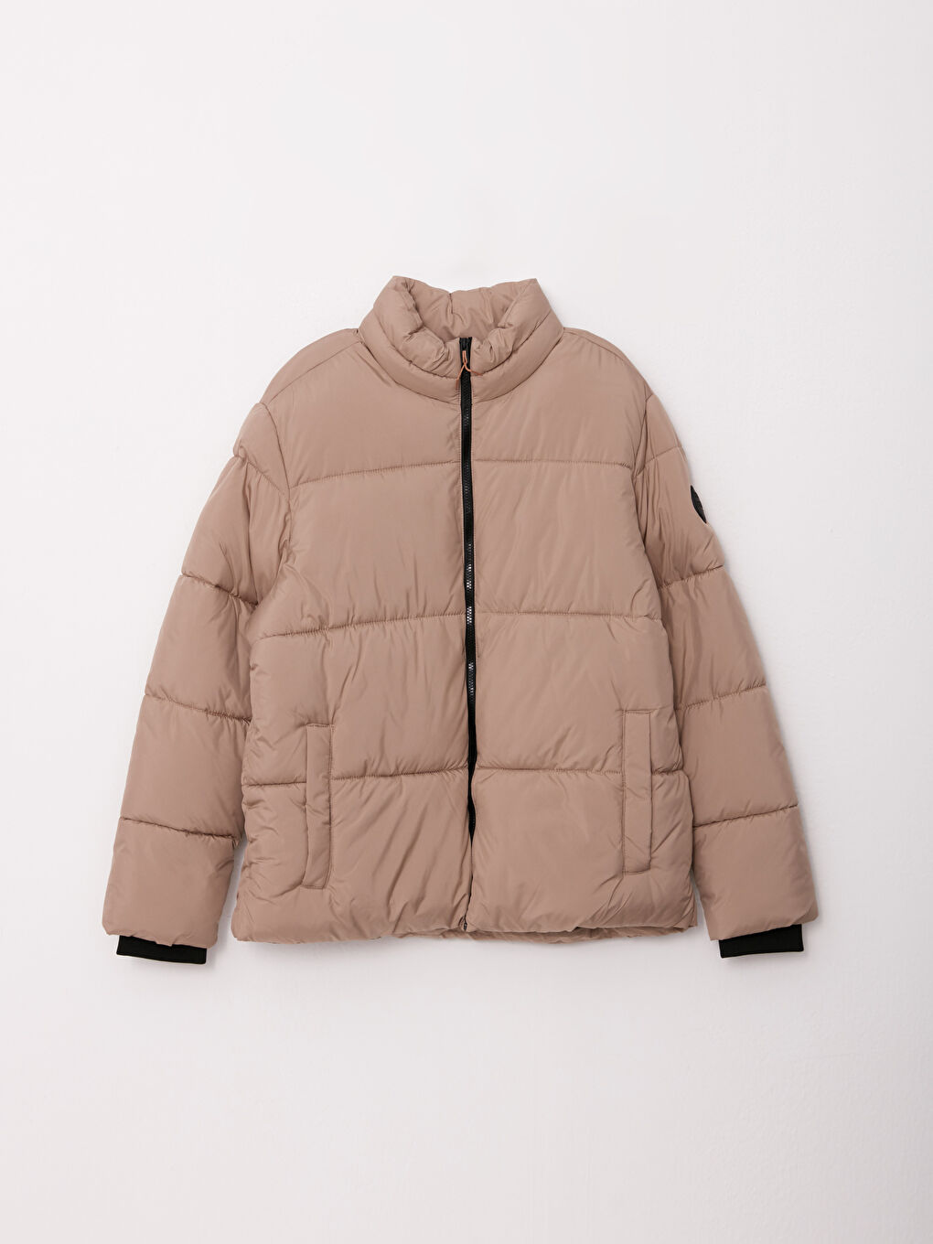 Relaxed Fit Funnel Neck Men's Puffer Coat-5