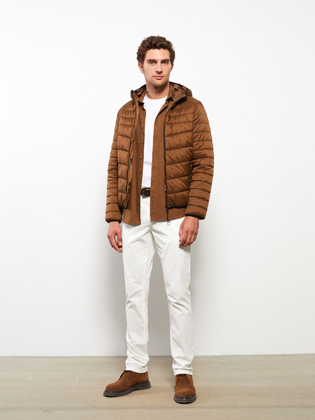 Slim Fit Hooded Men's Puffer Coat