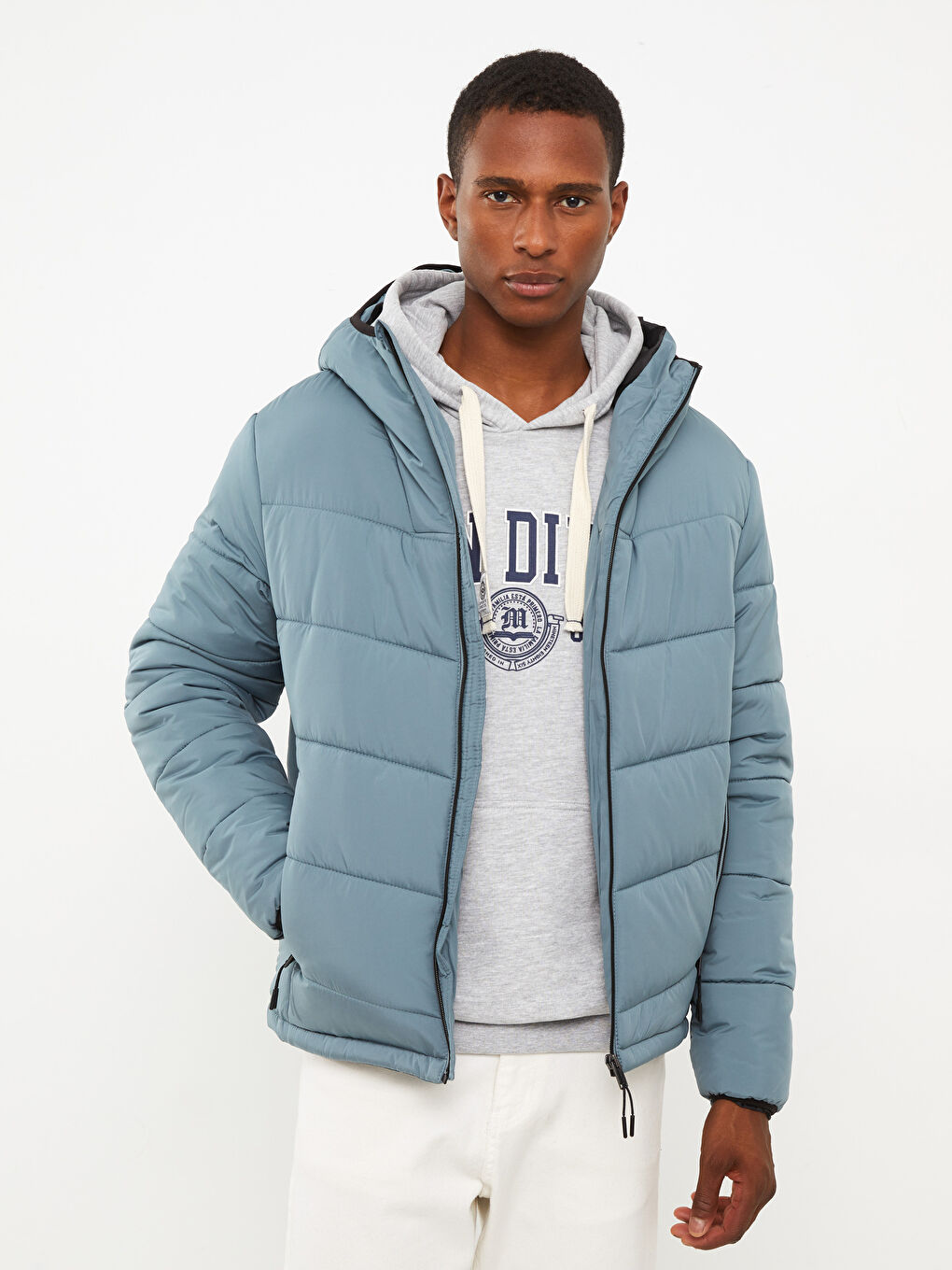 Standard Fit Hooded Men's Puffer Coat-1