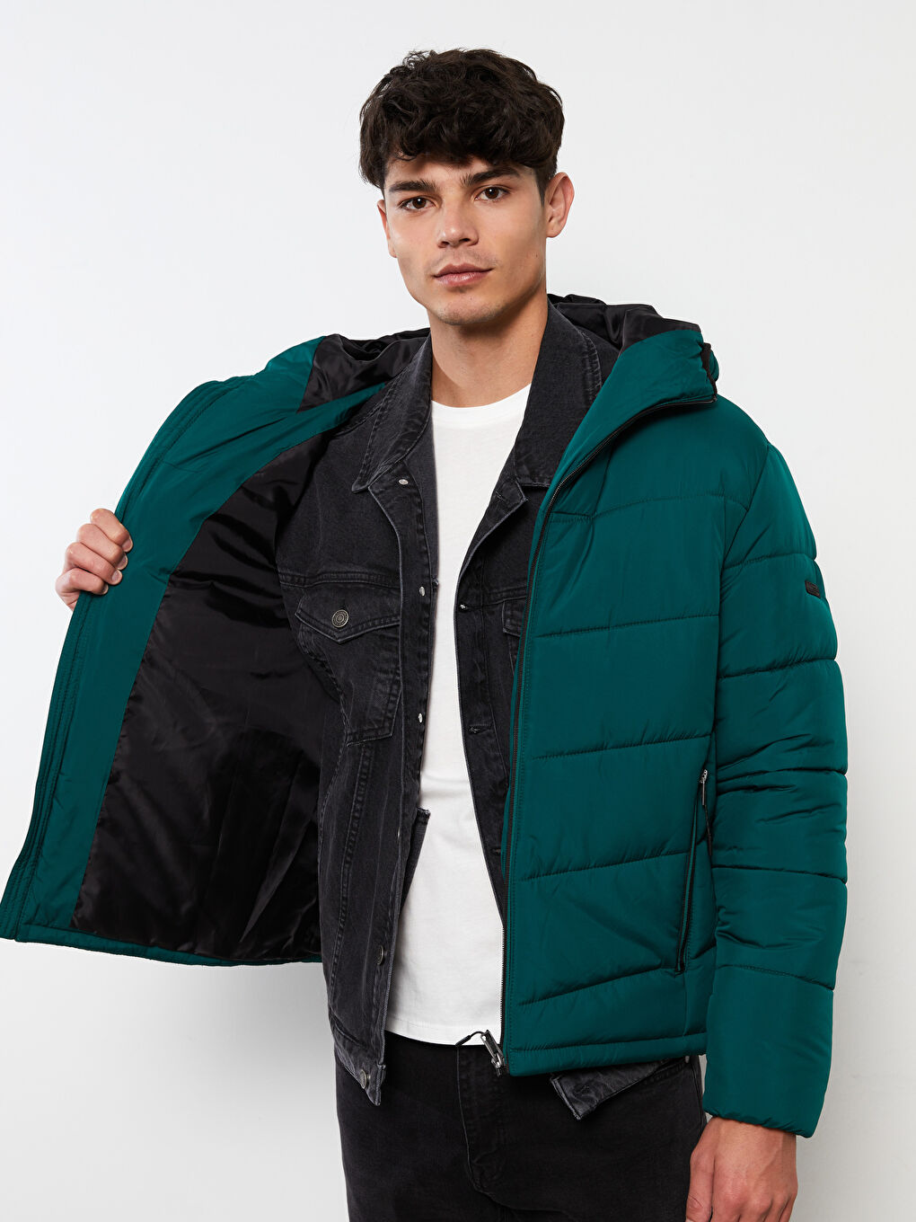 Regular Fit Steppmantel für Herren mit Kapuze-2