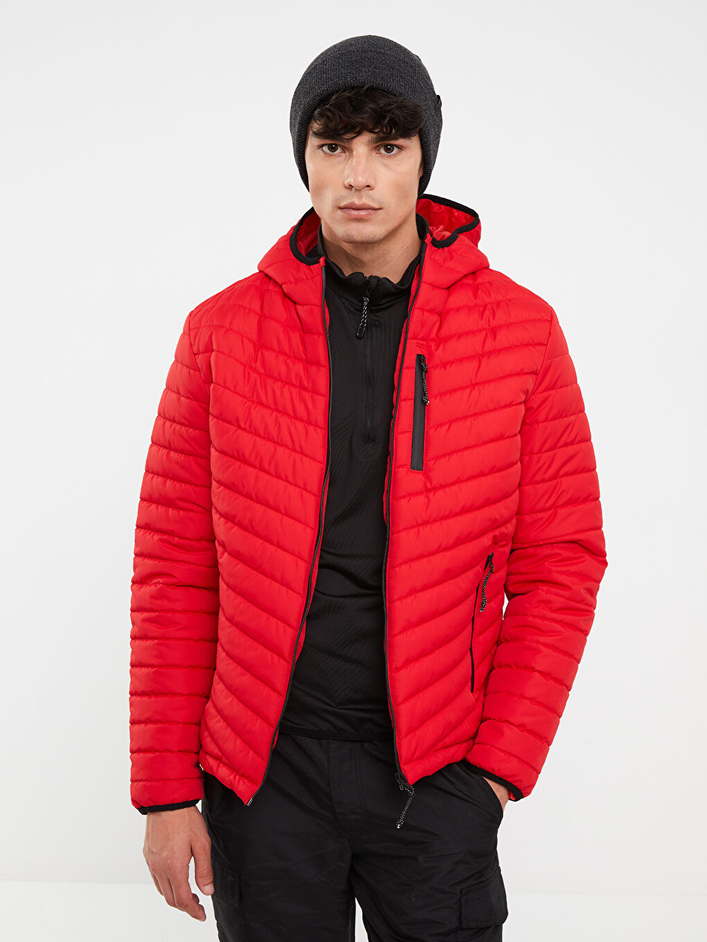 Standard Fit Hooded Men's Puffer Coat-1
