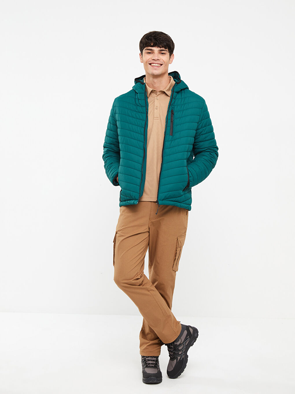 XSIDE ACTIVE Standard Fit Hooded Men's Puffer Coat -W21097Z8-HQ0