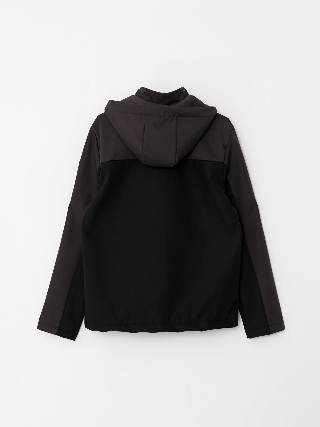 Siyah Standart Kalıp Kapüşonlu Erkek Yağmurluk-6