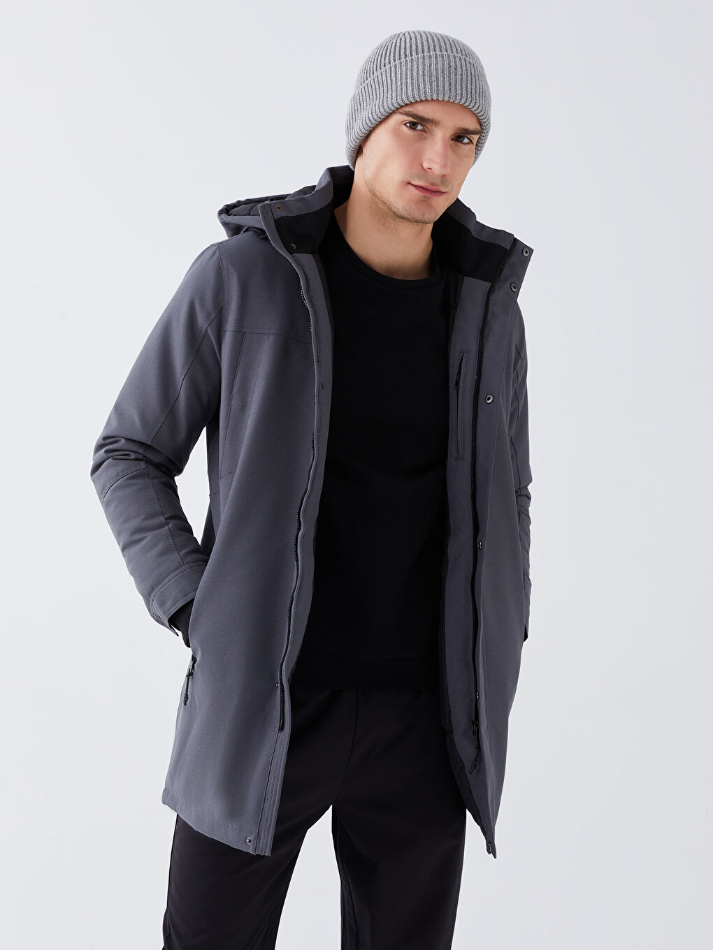 Standard Fit Hooded Men's Coat-2