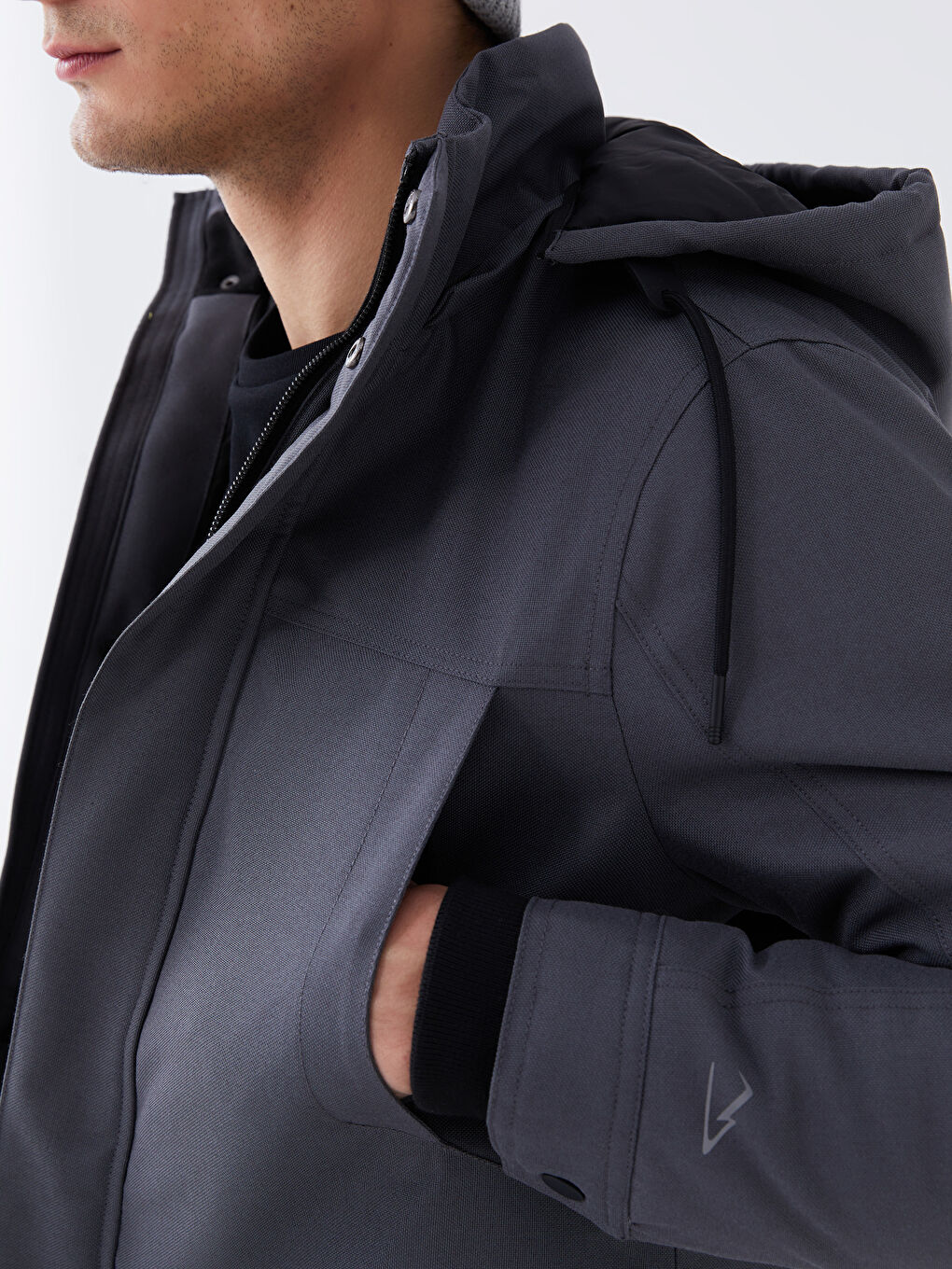 Standard Fit Hooded Men's Coat-4
