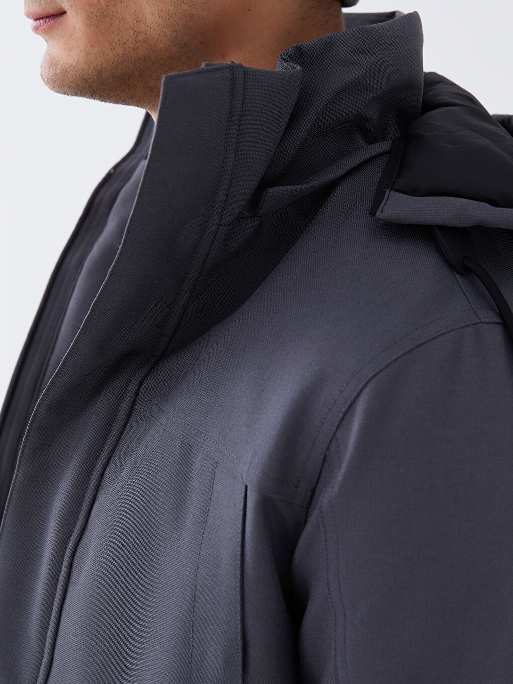 Standard Fit Hooded Men's Coat-5
