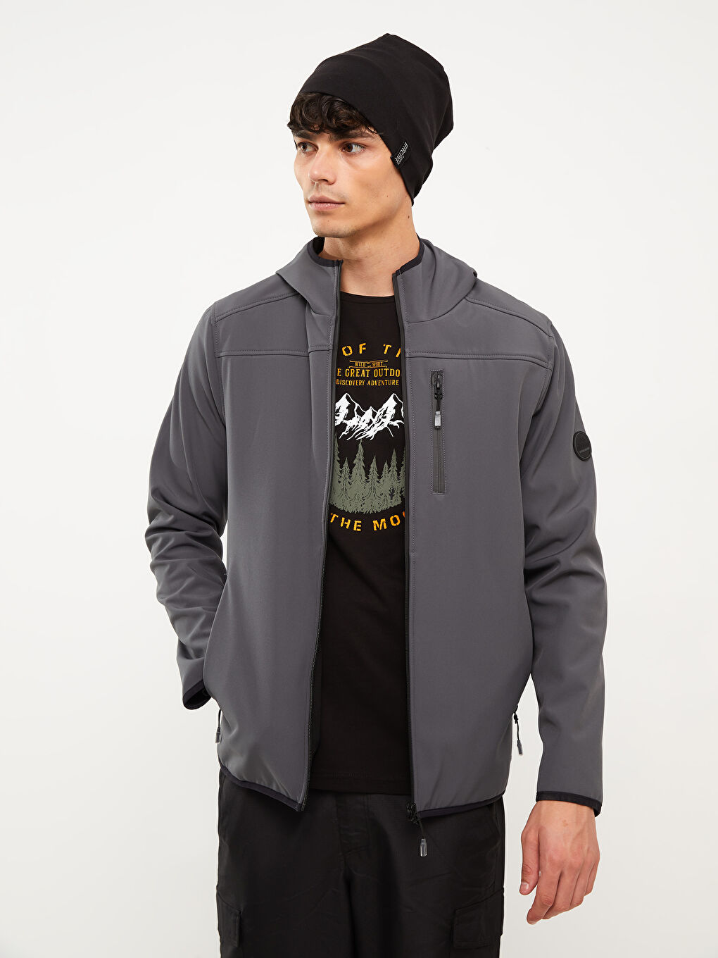 Regular Fit Hooded Men's Raincoat-1