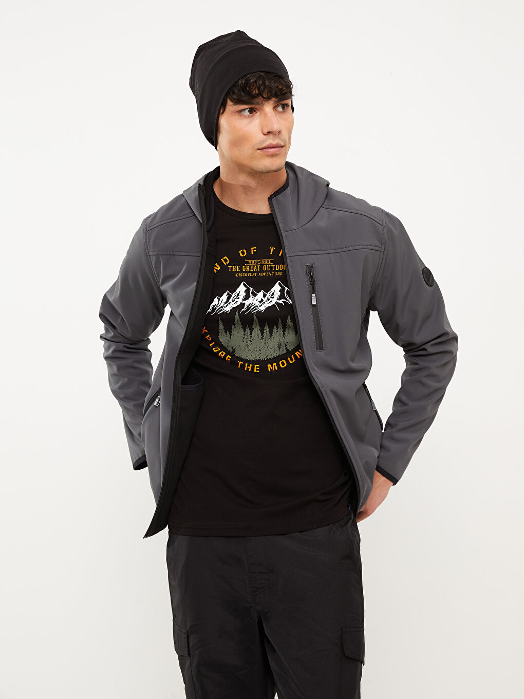 Regular Fit Hooded Men's Raincoat-3