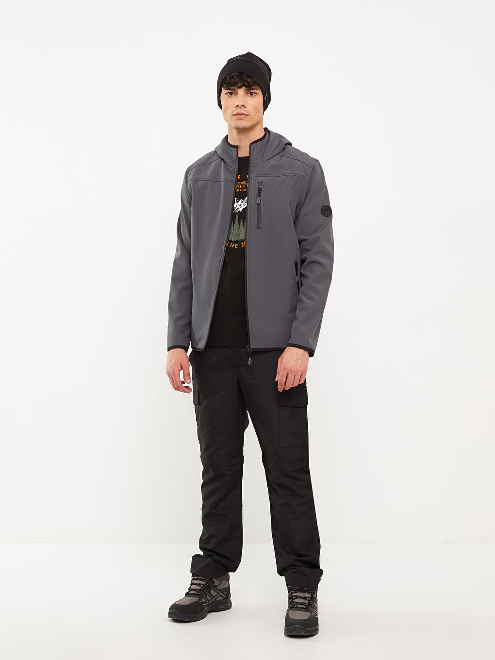 Regular Fit Hooded Men's Raincoat-7