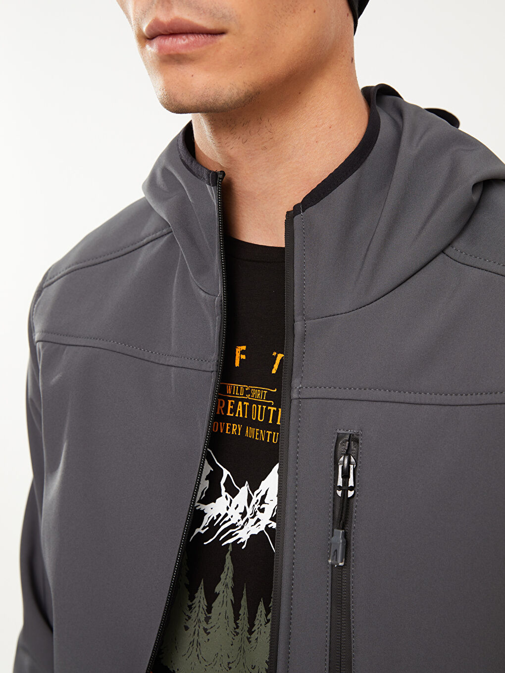 Regular Fit Hooded Men's Raincoat-9