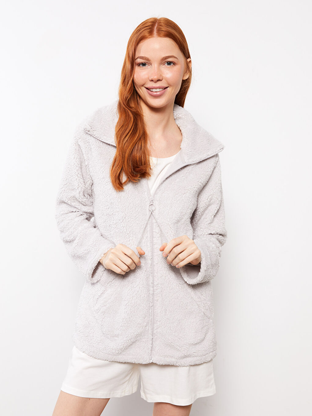 Rollkragen Regulär Langarm Pyjama-Oberteil für Damen